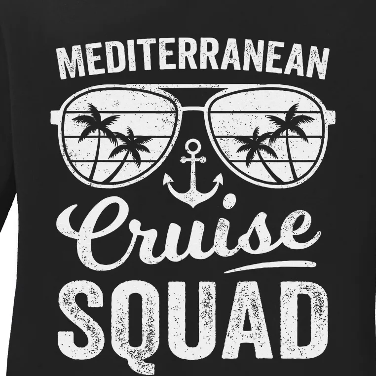 Mediterranean Cruise Squad 2024 Vacation Matching Family Ladies Long Sleeve Shirt