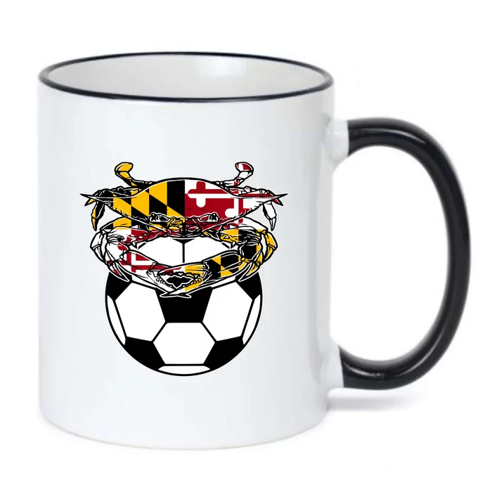 Maryland Crab State Pride Flag Gift Soccer Blue Crab Black Color Changing Mug