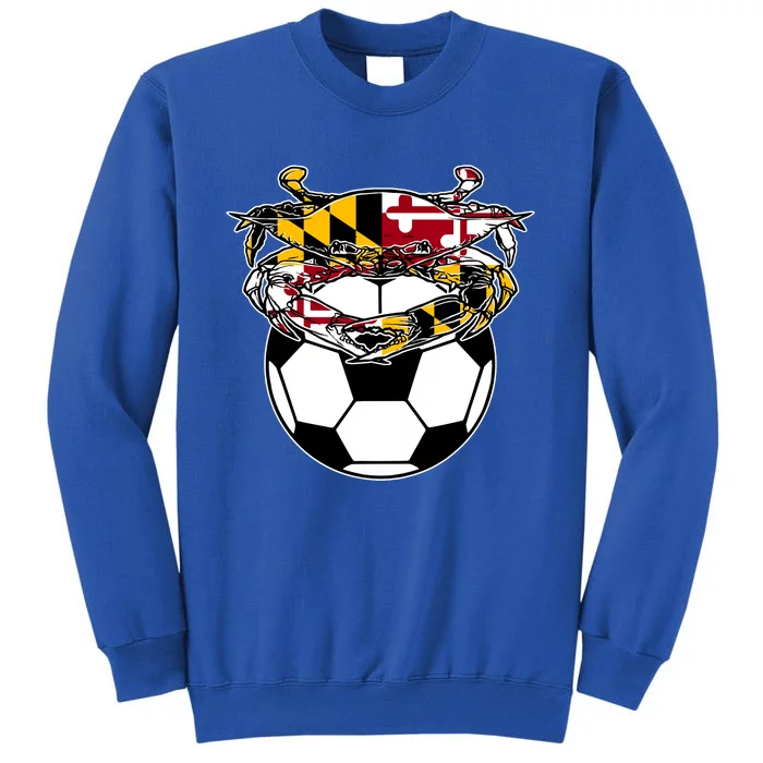 Maryland Crab State Pride Flag Gift Soccer Blue Crab Tall Sweatshirt