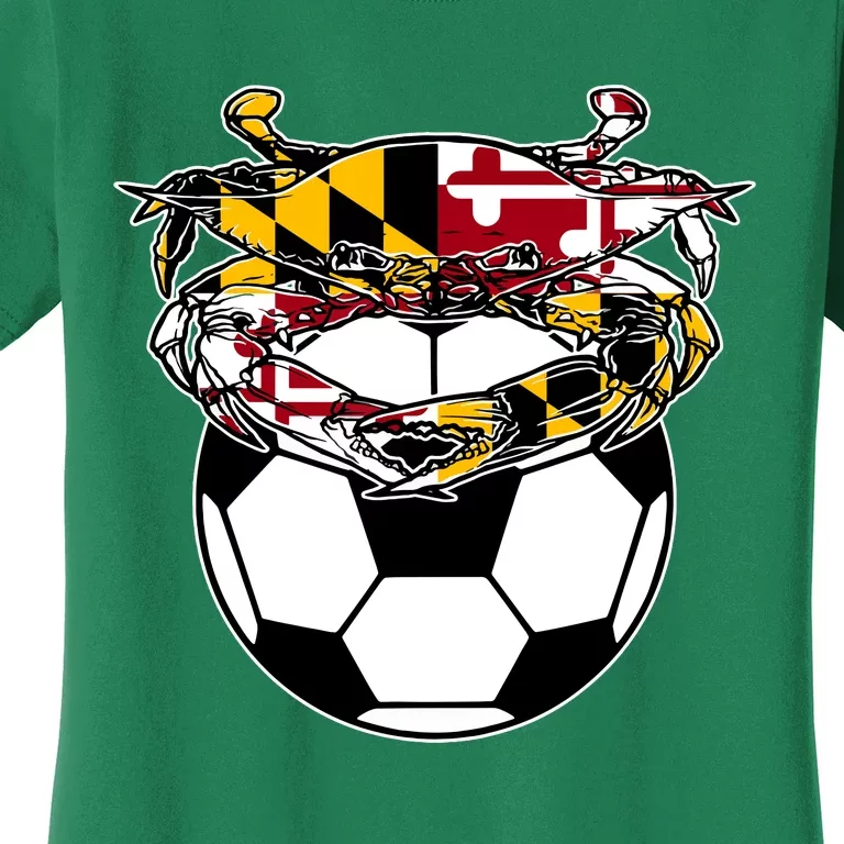 Maryland Crab State Pride Flag Gift Soccer Blue Crab Women's T-Shirt