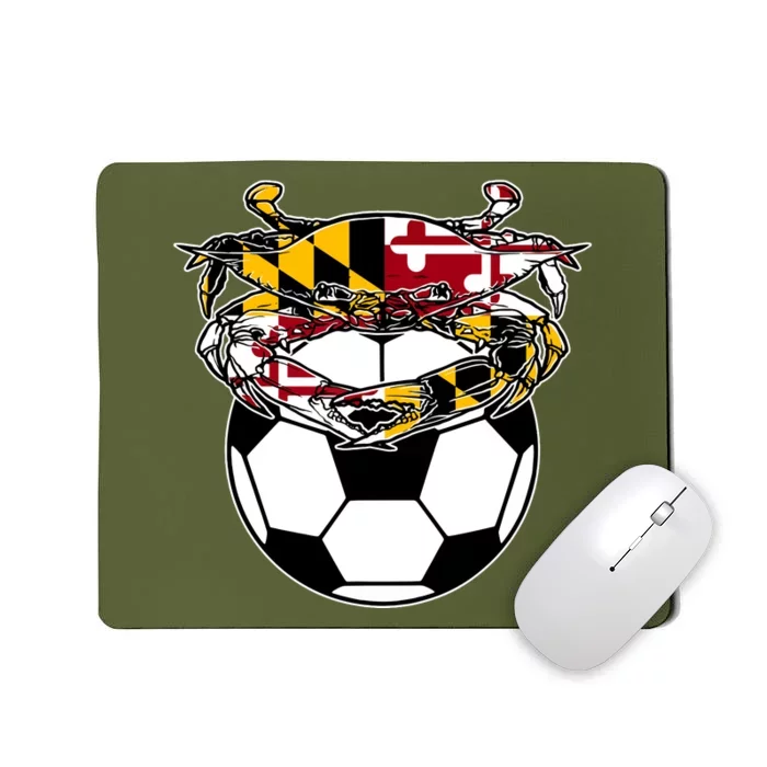 Maryland Crab State Pride Flag Gift Soccer Blue Crab Mousepad