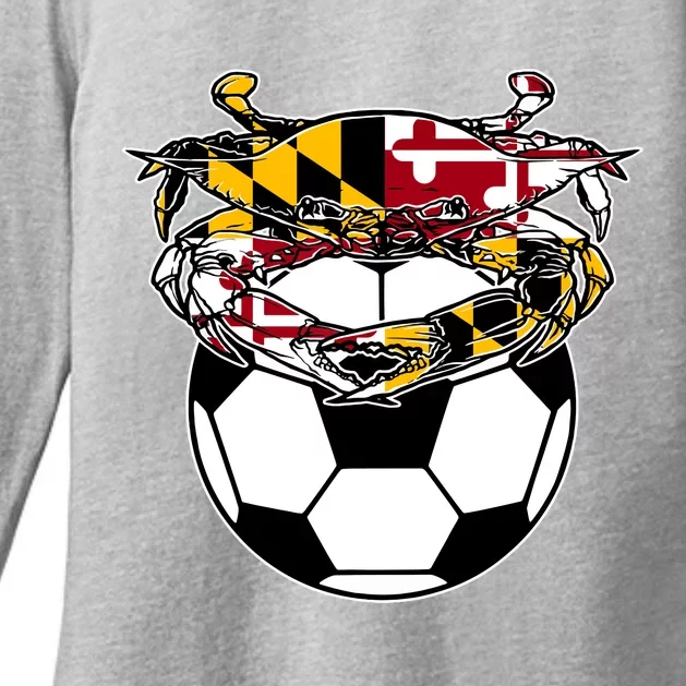 Maryland Crab State Pride Flag Gift Soccer Blue Crab Womens CVC Long Sleeve Shirt