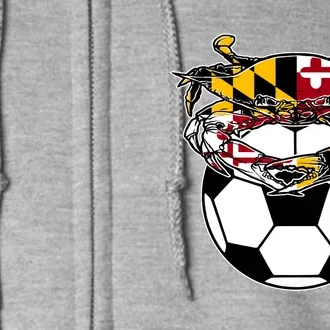 Maryland Crab State Pride Flag Gift Soccer Blue Crab Full Zip Hoodie