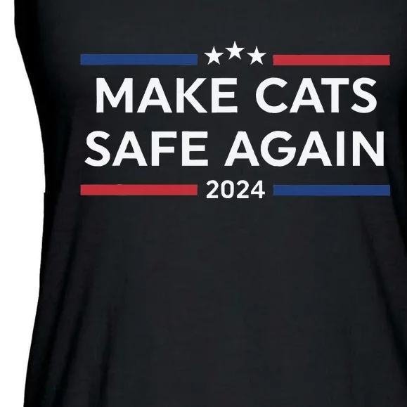 Make Cats Safe Again Funny 2024 Presidential Election Ladies Essential Flowy Tank