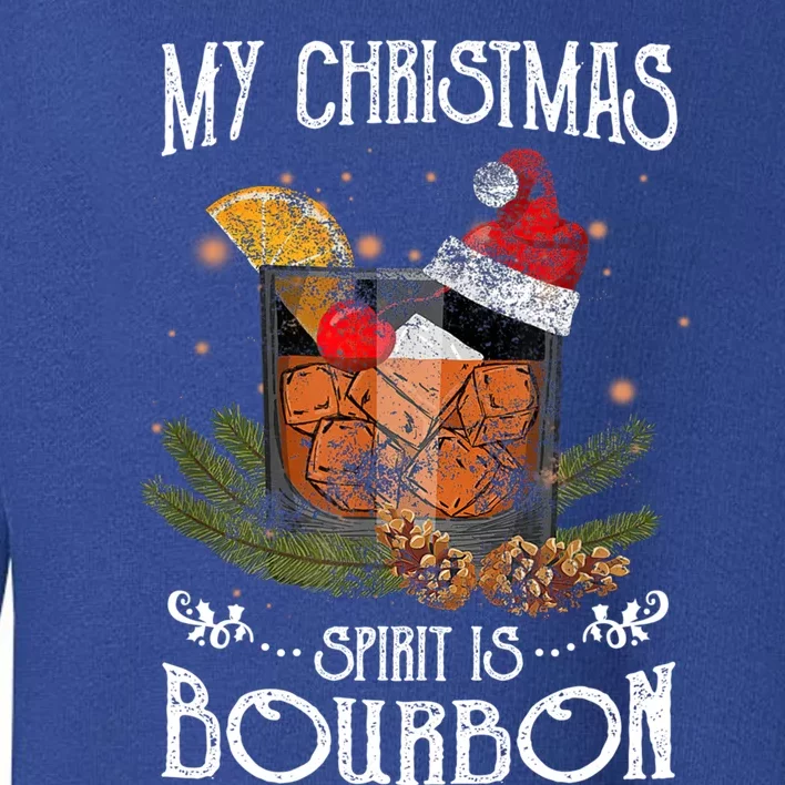 My Christmas Spirit Is Bourbon Christmas Ing Xmas Gift Toddler Sweatshirt