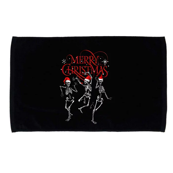 Merry Christmas Skeleton Dancing Spooky Santa Claus Hat Xmas Meaningful Gift Microfiber Hand Towel