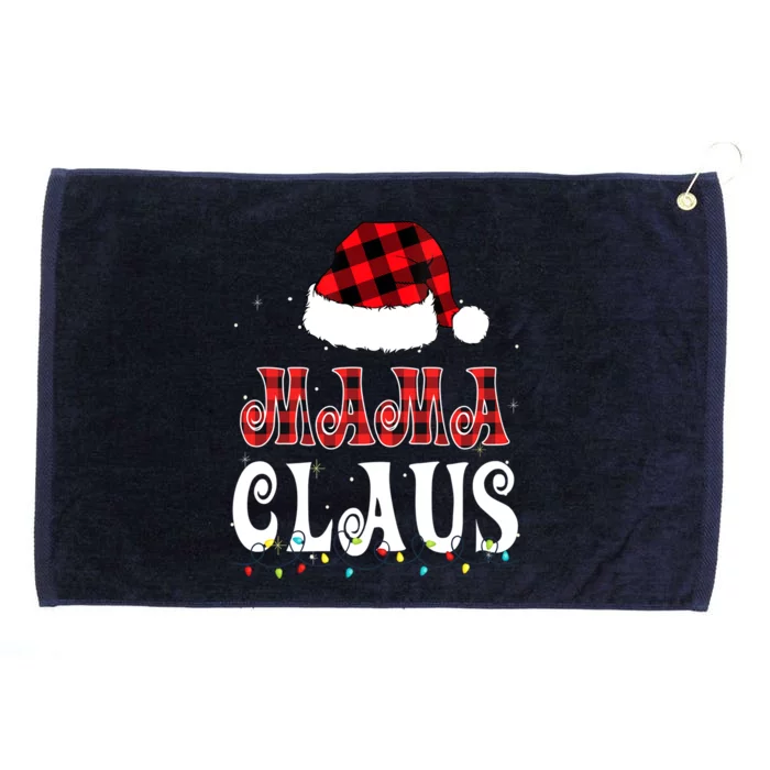 Mama Claus Santa Hat Buffalo Red Plaid Christmas Lights Gift Grommeted Golf Towel