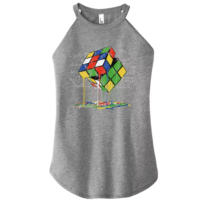 Melting Cube Speed Cubing Vintage Puzzle Math Women’s Perfect Tri Rocker Tank