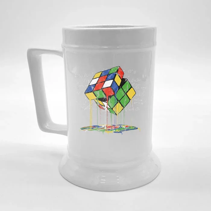 Melting Cube Speed Cubing Vintage Puzzle Math Front & Back Beer Stein