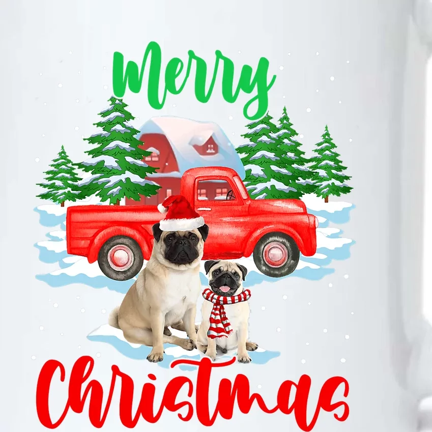 Merry Christmas Santa Pug And Truck Dog Gift Black Color Changing Mug