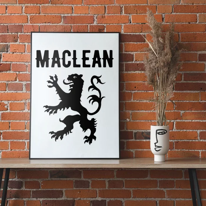 Maclean Clan Scottish Family Name Scotland Heraldry Poster