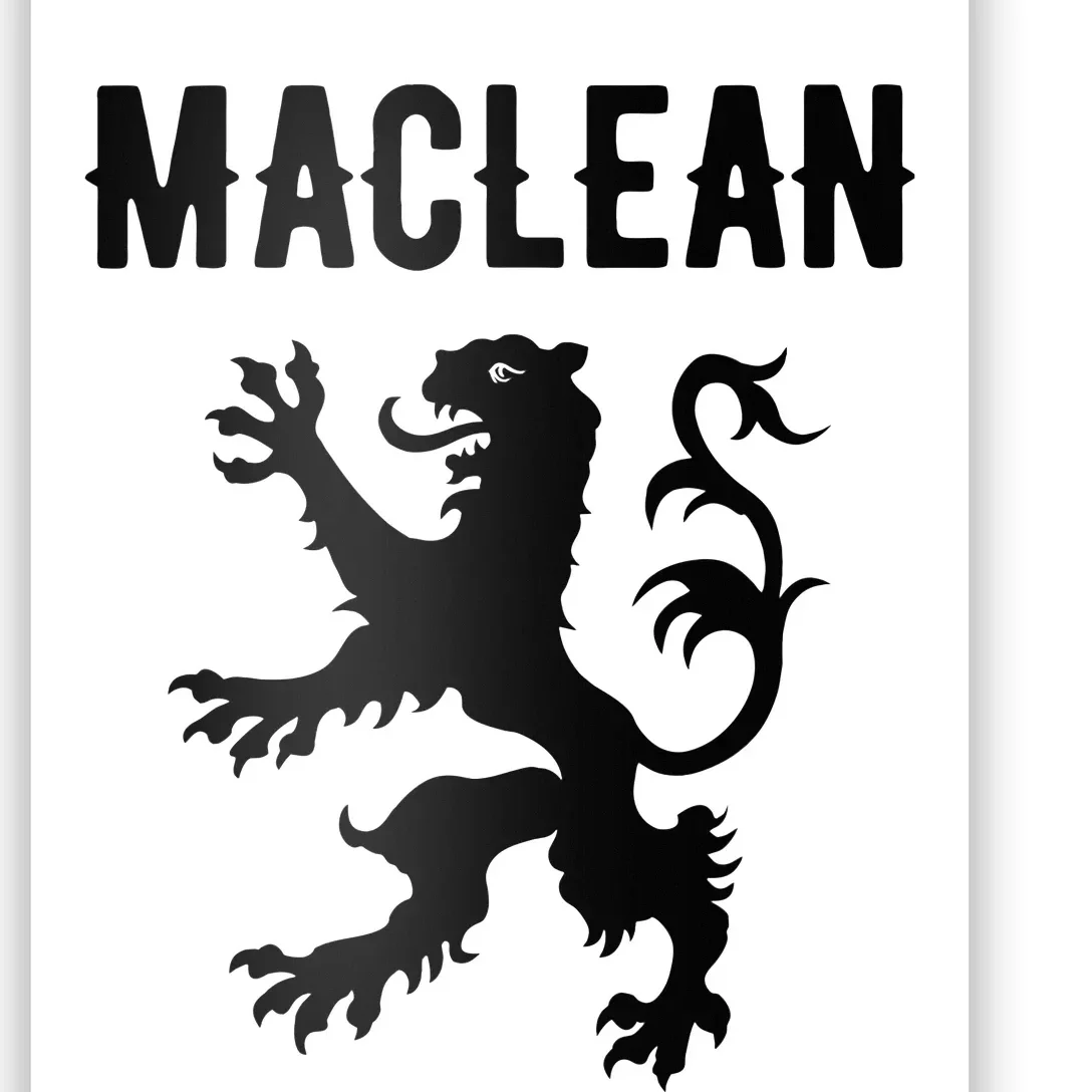 Maclean Clan Scottish Family Name Scotland Heraldry Poster