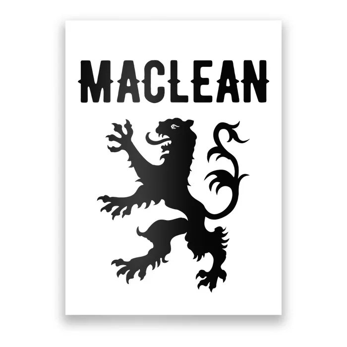 Maclean Clan Scottish Family Name Scotland Heraldry Poster