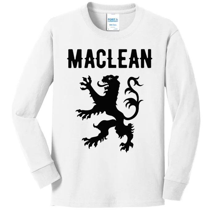 Maclean Clan Scottish Family Name Scotland Heraldry Kids Long Sleeve Shirt