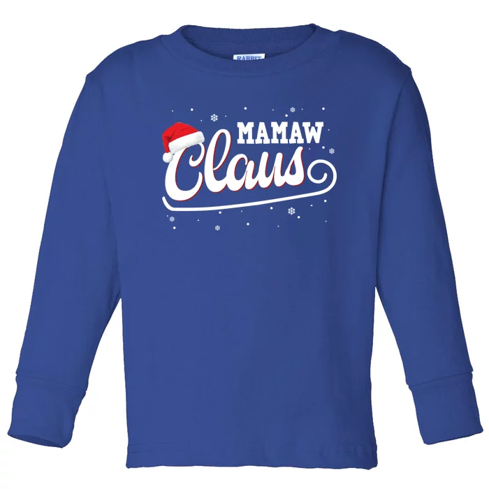 Mamaw Claus Santa Christmas Family Matching Pajama Gift Toddler Long Sleeve Shirt