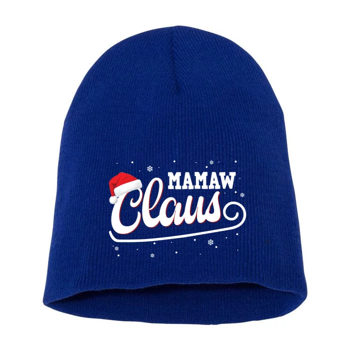 Mamaw Claus Santa Christmas Family Matching Pajama Gift Short Acrylic Beanie