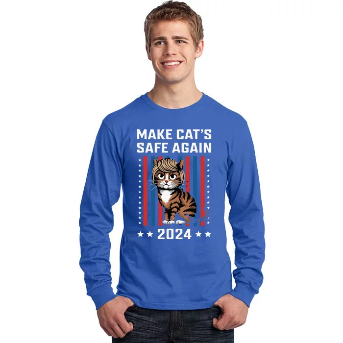 Make Cats Safe Again 2024 Trump Cats Owner Tall Long Sleeve T-Shirt