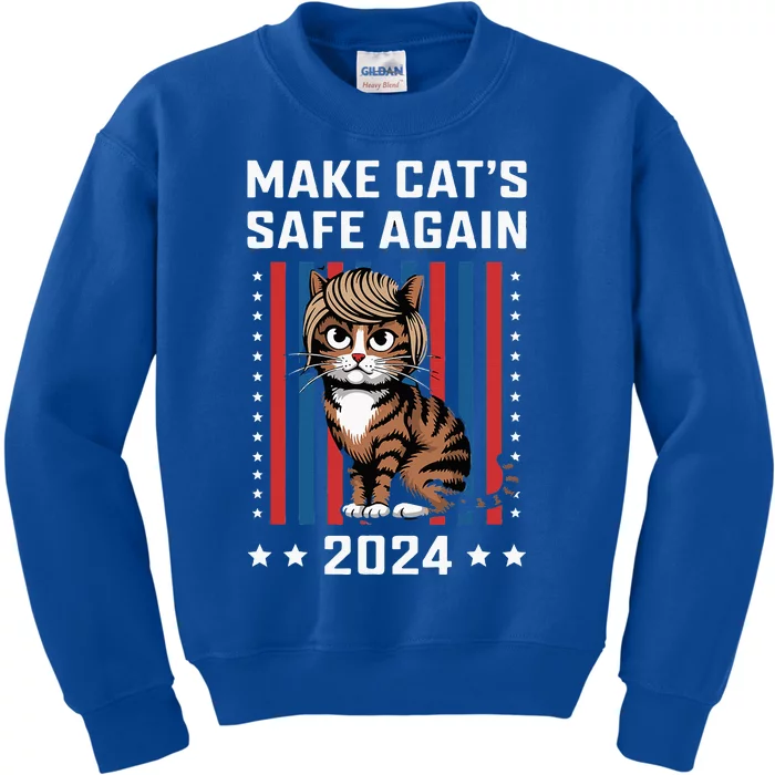 Make Cats Safe Again 2024 Trump Cats Owner Kids Sweatshirt