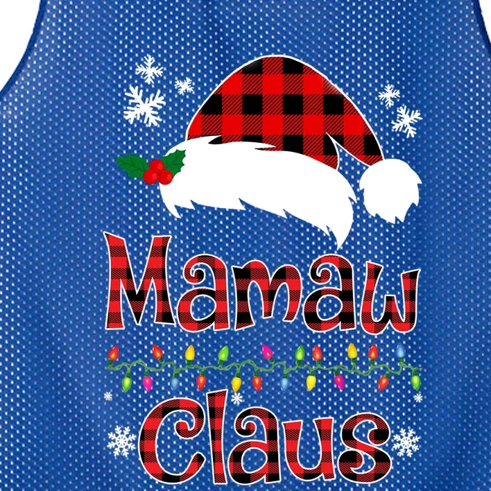 Mamaw Christmas Santa Claus Red Plaid Great Gift Mamaw Claus Gift Mesh Reversible Basketball Jersey Tank