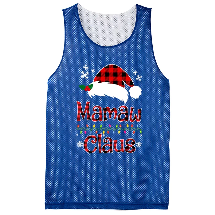 Mamaw Christmas Santa Claus Red Plaid Great Gift Mamaw Claus Gift Mesh Reversible Basketball Jersey Tank