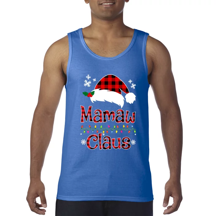 Mamaw Christmas Santa Claus Red Plaid Great Gift Mamaw Claus Gift Tank Top