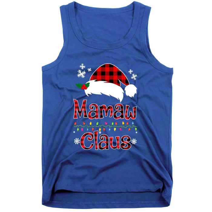 Mamaw Christmas Santa Claus Red Plaid Great Gift Mamaw Claus Gift Tank Top