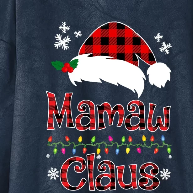 Mamaw Christmas Santa Claus Red Plaid Great Gift Mamaw Claus Gift Hooded Wearable Blanket