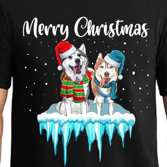 Merry Christmas Siberian Husky Chistmas Season Gift Pajama Set