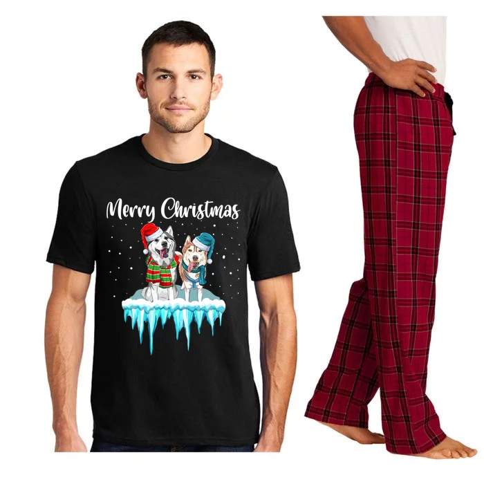 Merry Christmas Siberian Husky Chistmas Season Gift Pajama Set