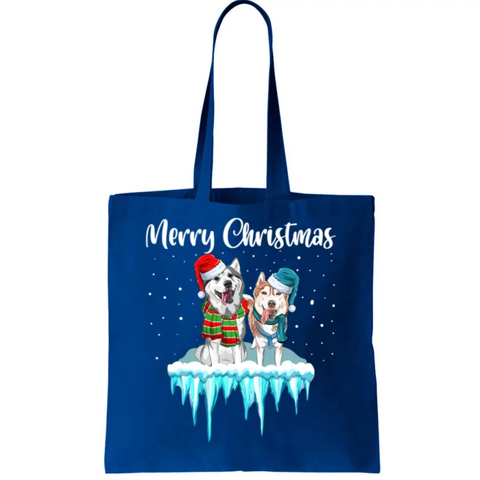 Merry Christmas Siberian Husky Chistmas Season Gift Tote Bag