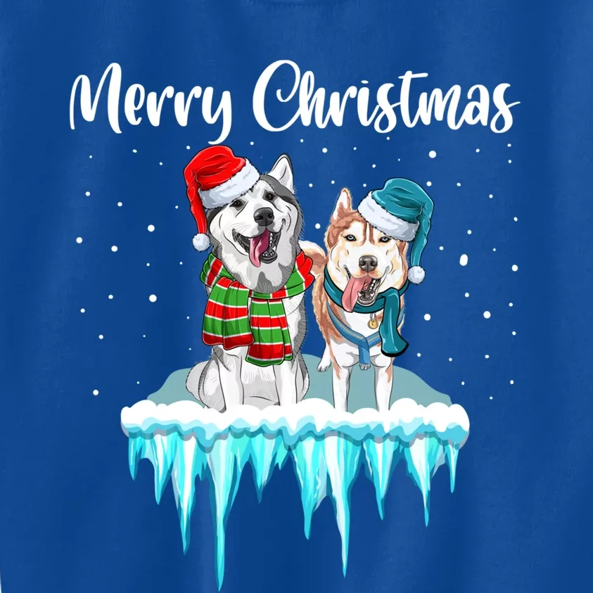 Merry Christmas Siberian Husky Chistmas Season Gift Kids Sweatshirt