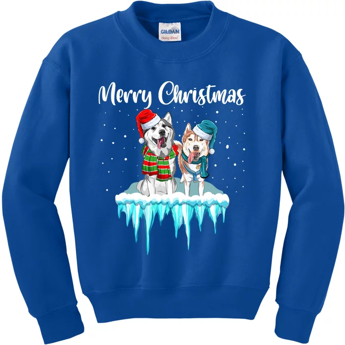 Merry Christmas Siberian Husky Chistmas Season Gift Kids Sweatshirt