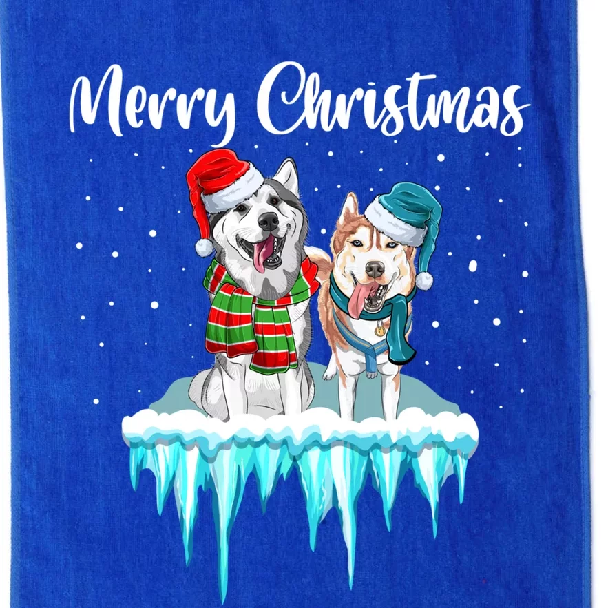 Merry Christmas Siberian Husky Chistmas Season Gift Platinum Collection Golf Towel