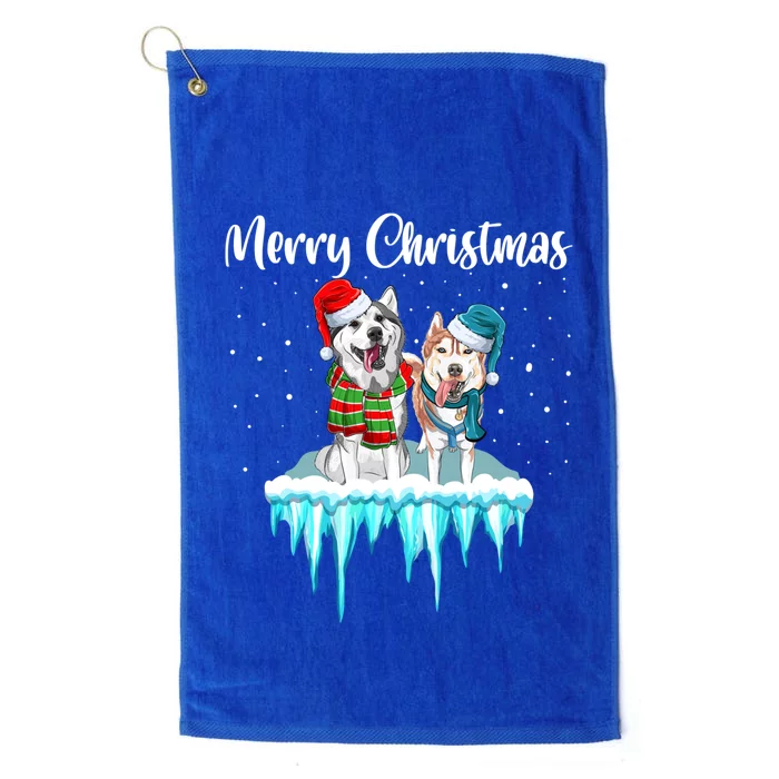 Merry Christmas Siberian Husky Chistmas Season Gift Platinum Collection Golf Towel