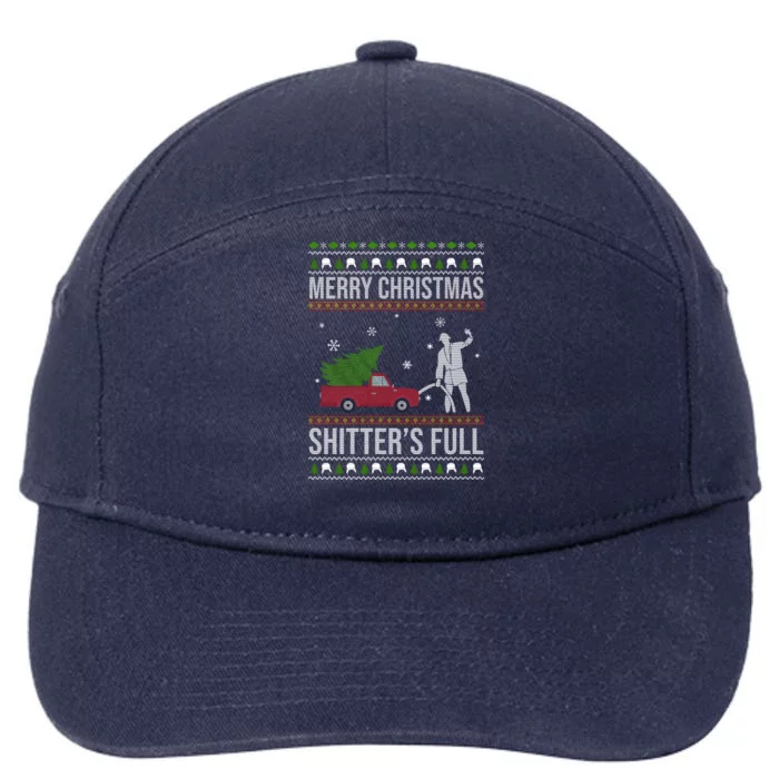 Merry Christmas Shitters Full Funny Ugly 7-Panel Snapback Hat