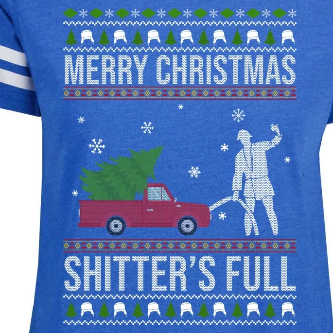 Merry Christmas Shitters Full Funny Ugly Enza Ladies Jersey Football T-Shirt