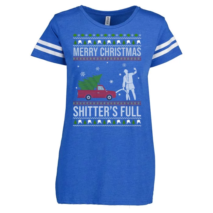 Merry Christmas Shitters Full Funny Ugly Enza Ladies Jersey Football T-Shirt