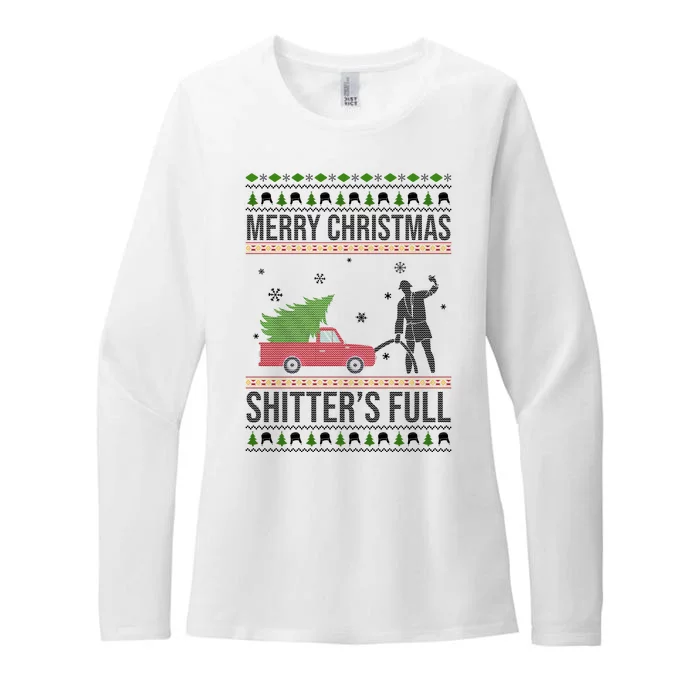 Merry Christmas Shitters Full Funny Ugly Womens CVC Long Sleeve Shirt