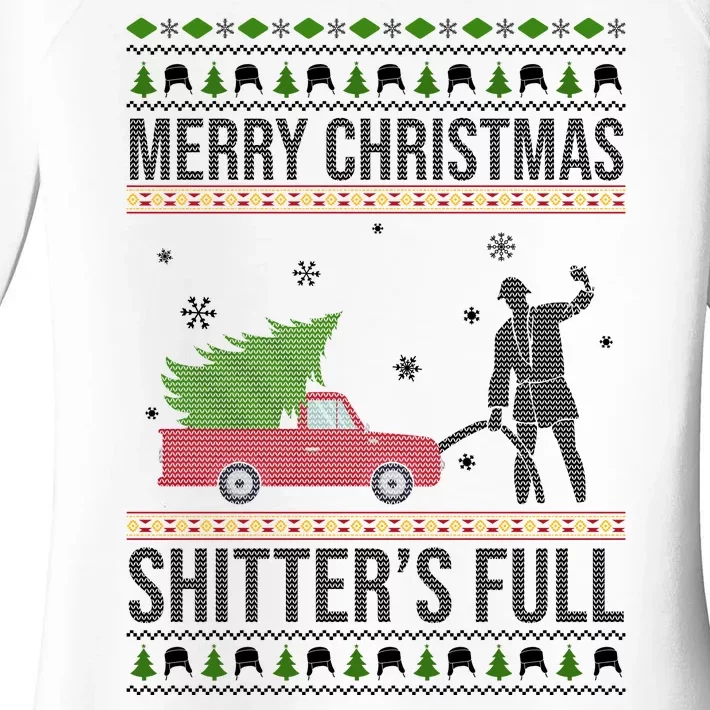 Merry Christmas Shitters Full Funny Ugly Women's Perfect Tri Tunic Long Sleeve Shirt