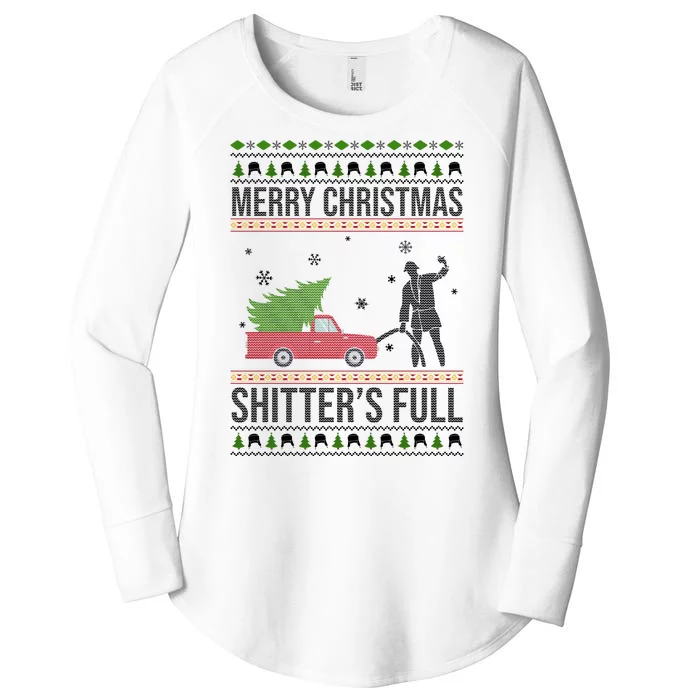 Merry Christmas Shitters Full Funny Ugly Women's Perfect Tri Tunic Long Sleeve Shirt