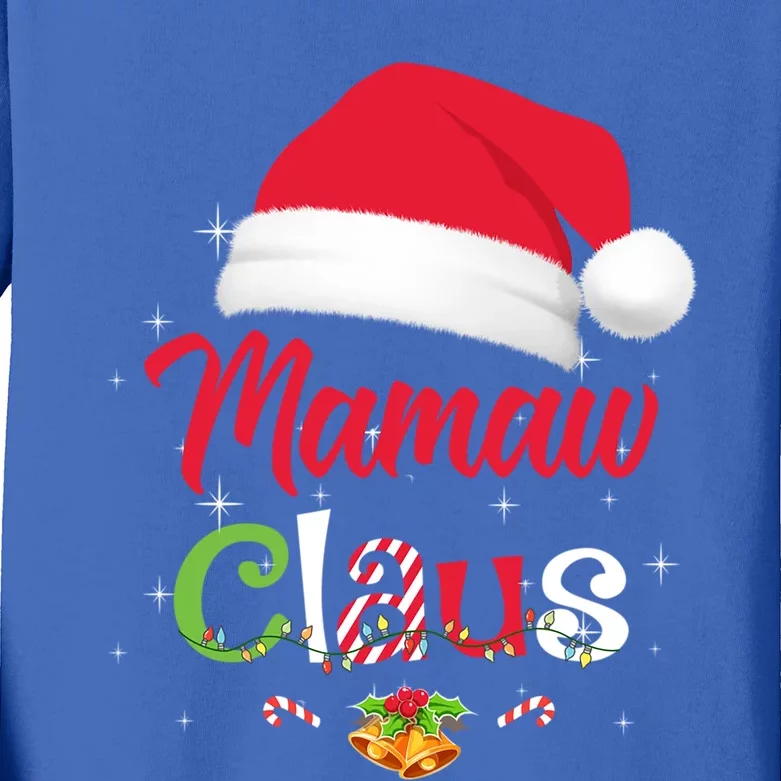 Mamaw Claus Santa Christmas Matching Family Pajama Funny Meaningful Gift Kids Long Sleeve Shirt