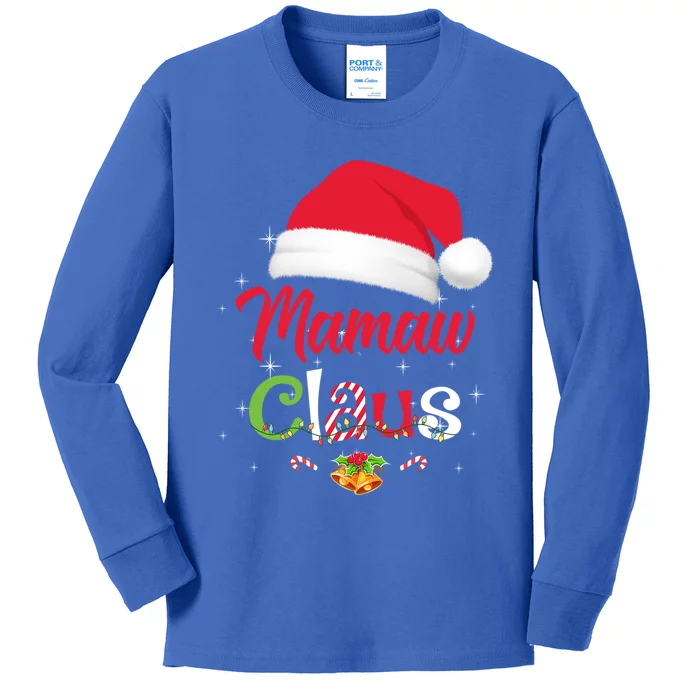 Mamaw Claus Santa Christmas Matching Family Pajama Funny Meaningful Gift Kids Long Sleeve Shirt