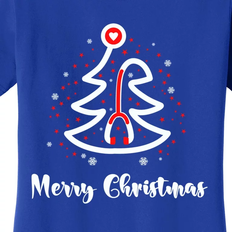 Merry Christmas Stethoscope Nurse Christmas Gift Tree Xmas Gift Women's T-Shirt