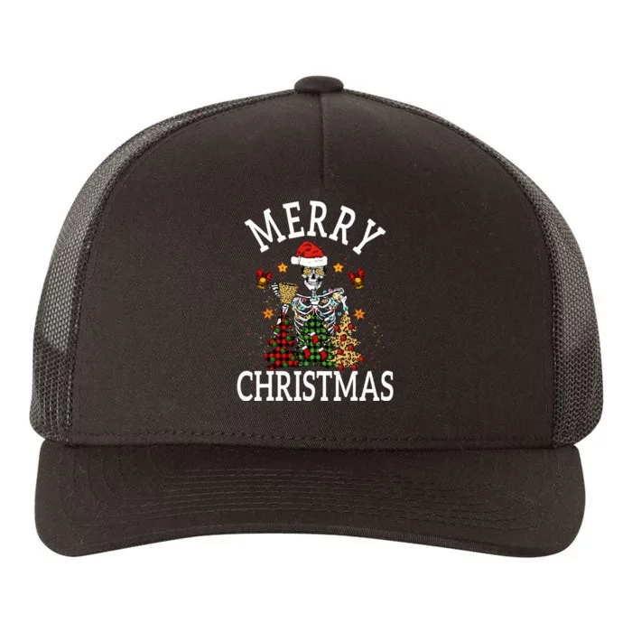 Merry Christmas Skull Skeleton funny Yupoong Adult 5-Panel Trucker Hat