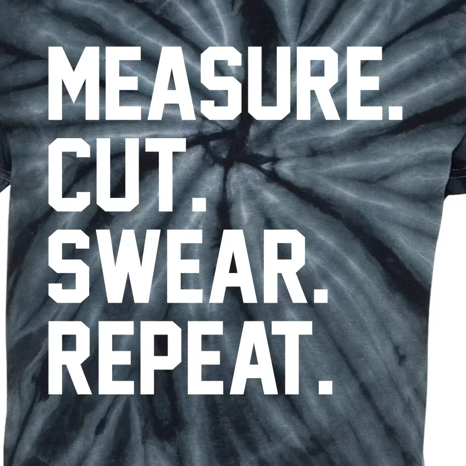 Measure Cut Swear Repeat Kids Tie-Dye T-Shirt