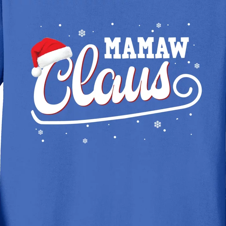 Mamaw Claus Santa Christmas Family Matching Pajama Gift Kids Long Sleeve Shirt