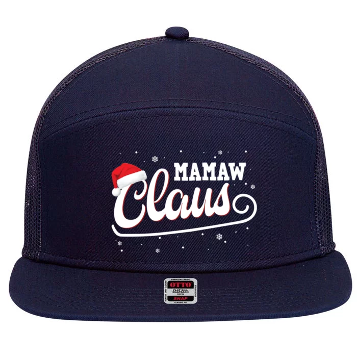 Mamaw Claus Santa Christmas Family Matching Pajama Gift 7 Panel Mesh Trucker Snapback Hat