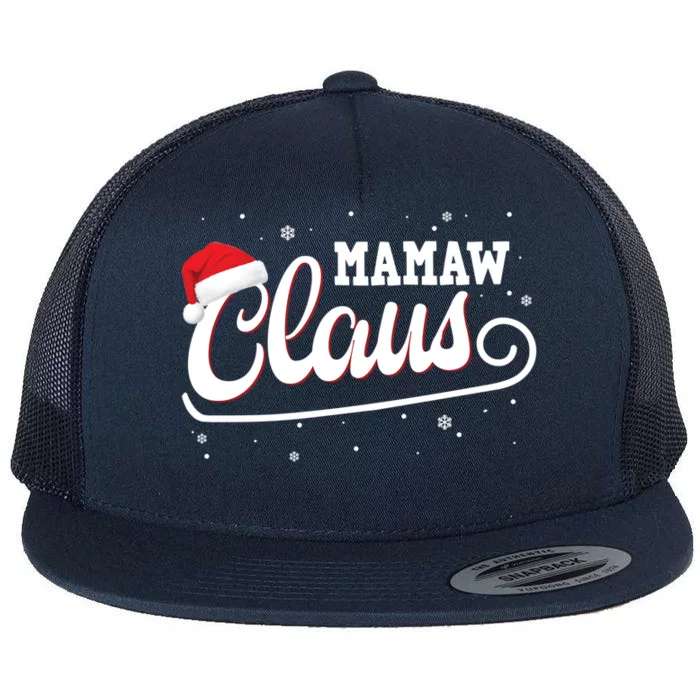 Mamaw Claus Santa Christmas Family Matching Pajama Gift Flat Bill Trucker Hat