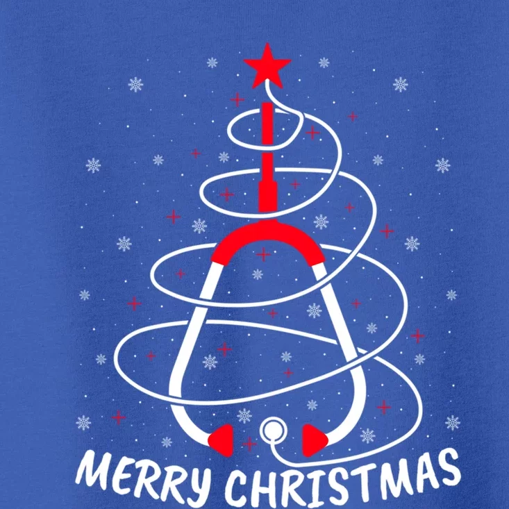 Merry Christmas Stethoscope Nursing Nurse Christmas Tree Funny Gift Toddler T-Shirt