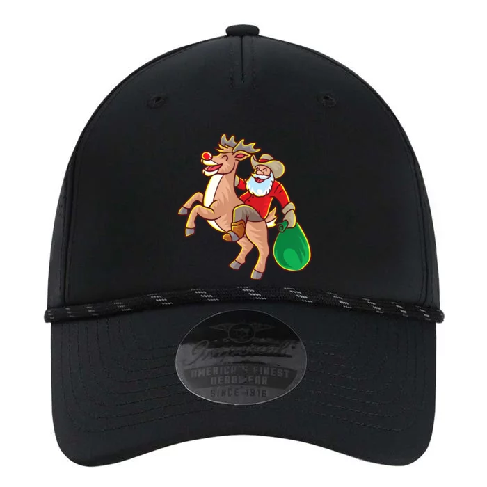 Merry Christmas Santa Claus Riding A Reindeer Xmas Cow Gift Performance The Dyno Cap